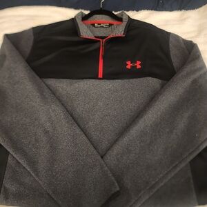 Under Armour Men's Gray and Black Jacket with Red Details